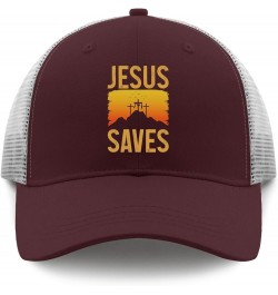 Sun hat Cross Jesus Saves Baseball Cap Women Music hat Gifts for Him Golf Hats Suitable for Summer Casual Chestnut Red $9.68 ...