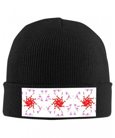 Turning Open Small Flowers Knitted Beanie,A Must-Have in Winter, Eavesless Acrylic Material,Warm,Soft and Comfortable to Prot...