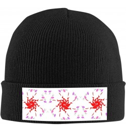 Turning Open Small Flowers Knitted Beanie,A Must-Have in Winter, Eavesless Acrylic Material,Warm,Soft and Comfortable to Prot...