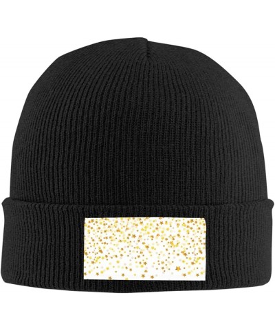 Sparsed Dreamy Stars and Spots Print Multi-Purpose Knitted Hat Unisex Winter Warm Hat, Outdoor Or Daily Wear,Soft Warm Black ...