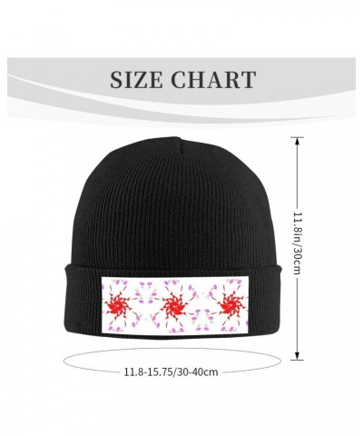 Turning Open Small Flowers Knitted Beanie,A Must-Have in Winter, Eavesless Acrylic Material,Warm,Soft and Comfortable to Prot...