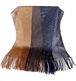 Fringe Trim Mardi Poncho for Woman Lightweight Shawl Color Matching Scarf for Ladies Carnival Versatile Supplies Style Six $6...