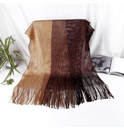 Fringe Trim Mardi Poncho for Woman Lightweight Shawl Color Matching Scarf for Ladies Carnival Versatile Supplies Style Six $6...