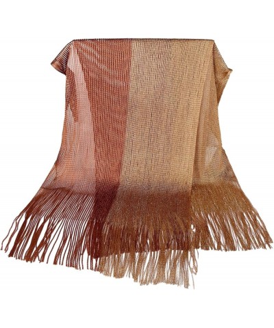 Fringe Trim Mardi Poncho for Woman Lightweight Shawl Color Matching Scarf for Ladies Carnival Versatile Supplies Style Six $6...