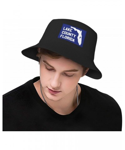 Flag of Lake County, Florida Bucket Hat for Men Women Boonie Hat Outdoor Summer Vacation Beach Travel Fishing Cap Black $12.3...