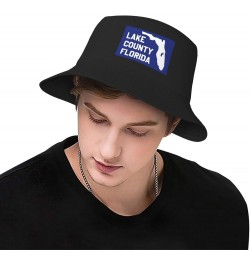 Flag of Lake County, Florida Bucket Hat for Men Women Boonie Hat Outdoor Summer Vacation Beach Travel Fishing Cap Black $12.3...