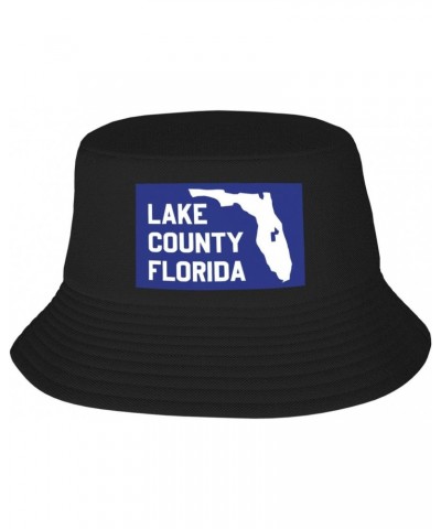 Flag of Lake County, Florida Bucket Hat for Men Women Boonie Hat Outdoor Summer Vacation Beach Travel Fishing Cap Black $12.3...