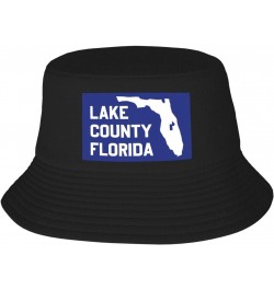 Flag of Lake County, Florida Bucket Hat for Men Women Boonie Hat Outdoor Summer Vacation Beach Travel Fishing Cap Black $12.3...