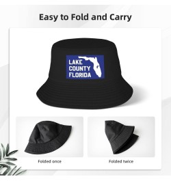 Flag of Lake County, Florida Bucket Hat for Men Women Boonie Hat Outdoor Summer Vacation Beach Travel Fishing Cap Black $12.3...