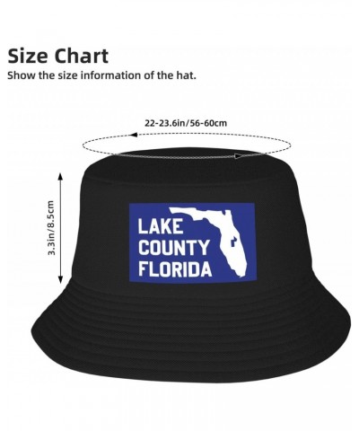 Flag of Lake County, Florida Bucket Hat for Men Women Boonie Hat Outdoor Summer Vacation Beach Travel Fishing Cap Black $12.3...