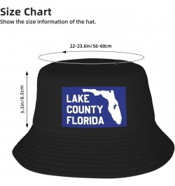 Flag of Lake County, Florida Bucket Hat for Men Women Boonie Hat Outdoor Summer Vacation Beach Travel Fishing Cap Black $12.3...