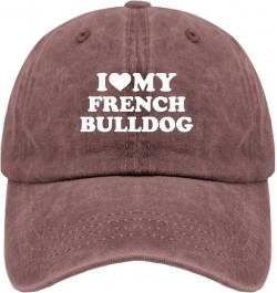 Cool Hats for Men Bulldog Fashion Hats for Womens Fashionable Hats Quick Dry i My frenchh bulldogg Baseball Cap Men Wine Red ...