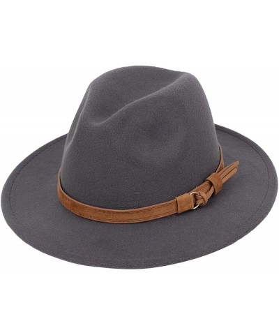 Womens Felt Hat Woolen Winter Felt Hats Men Black Top Jazz Hat Fedoras Gray $18.86 Fedoras