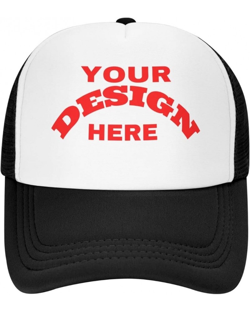 Custom Cap Add Your Design,Custom Text Hats,Custom Hat Design Your Own Classic Mens Womens Trucker Hats Black $8.61 Baseball ...