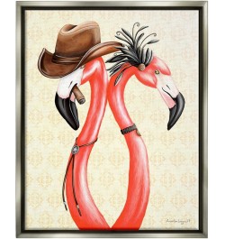 Vintage Flamingos Cowboy Hat Antique Fashion Outfit, Design by Amelie Legault Grey Floater Framed 24 x 30 $34.58 Cowboy Hats