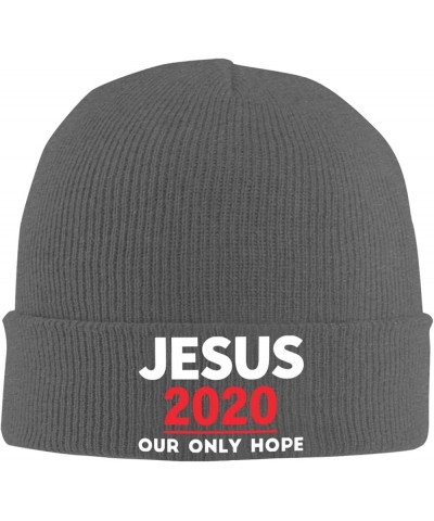 Jesus 2024 Our Only Hope Beanie Hat Men Women Knit Winter Cap Deep Heather $12.57 Skullies & Beanies