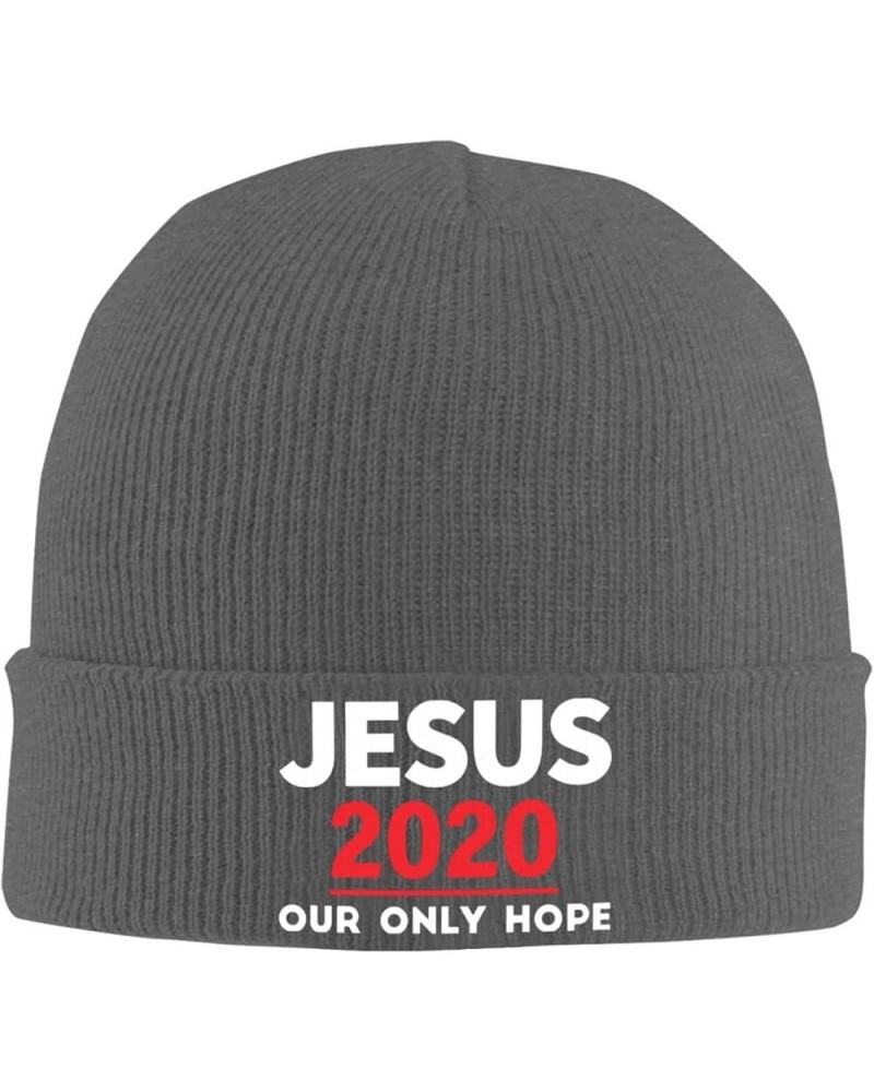 Jesus 2024 Our Only Hope Beanie Hat Men Women Knit Winter Cap Deep Heather $12.57 Skullies & Beanies