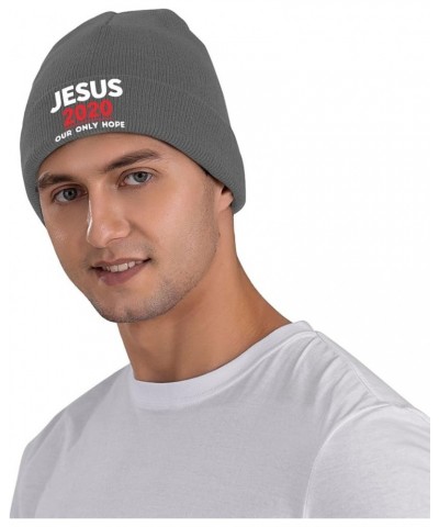 Jesus 2024 Our Only Hope Beanie Hat Men Women Knit Winter Cap Deep Heather $12.57 Skullies & Beanies