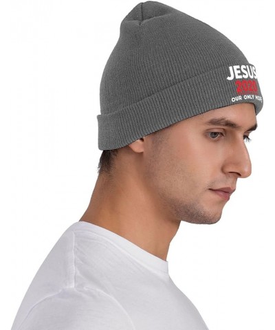 Jesus 2024 Our Only Hope Beanie Hat Men Women Knit Winter Cap Deep Heather $12.57 Skullies & Beanies