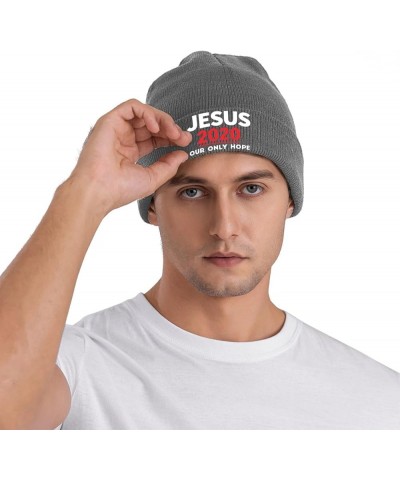 Jesus 2024 Our Only Hope Beanie Hat Men Women Knit Winter Cap Deep Heather $12.57 Skullies & Beanies