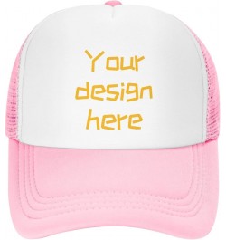 Custom Hats Custom Hat Design Your Own Text/Logo Trucker Hat Baseball Cap Casual Unisex Adjustable Hip-Hop Style Cap Pink $8....