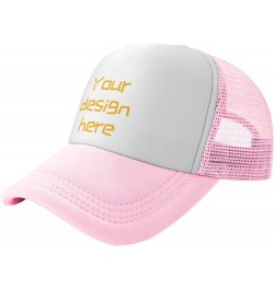 Custom Hats Custom Hat Design Your Own Text/Logo Trucker Hat Baseball Cap Casual Unisex Adjustable Hip-Hop Style Cap Pink $8....