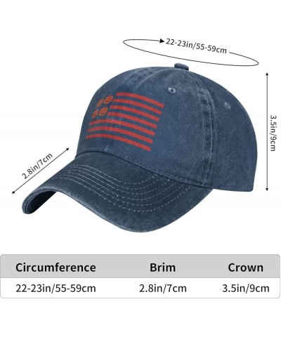 Halloween Pumpkin USA American Flag Baseball Cap Casquette Hat for Men Women Navy Blue $10.75 Baseball Caps