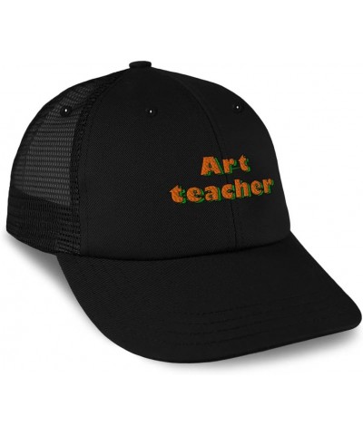 Custom Trucker Hat Baseball Cap Art Teacher School Cotton Education Dad Hats for Men & Women Black Design Only $13.12 Basebal...