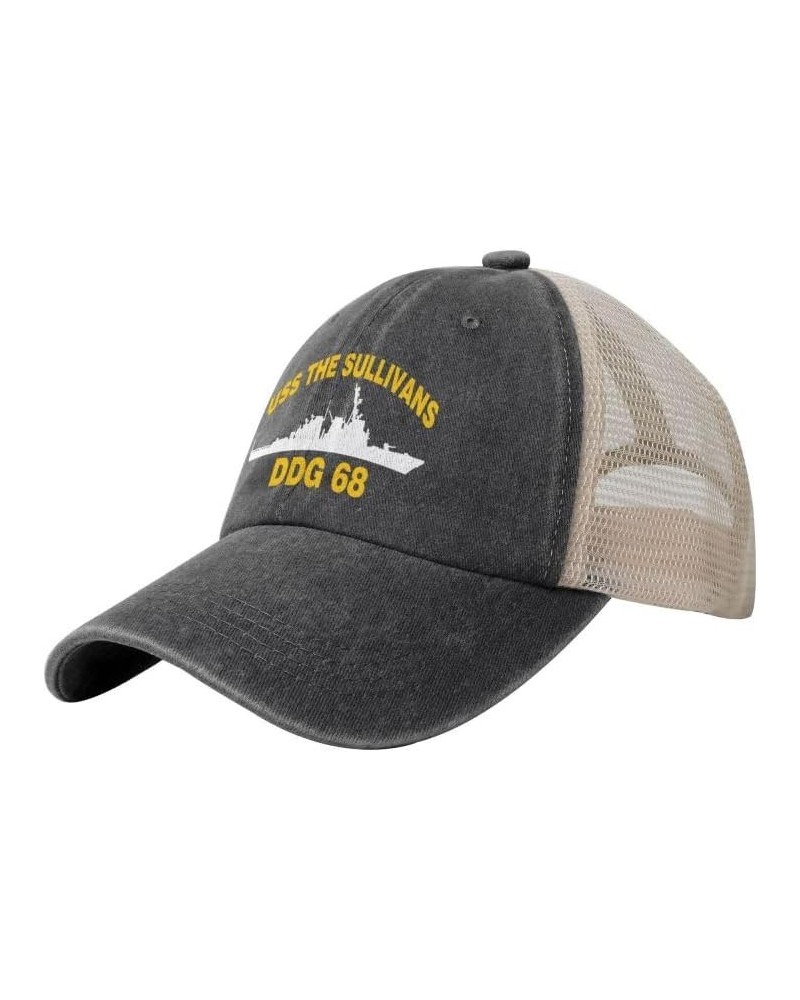 USS The Sullivans DDG 68 Flag Baseball Caps-Denim Hats Cowboy Knit hat Fisherman's hat Black $13.16 Baseball Caps