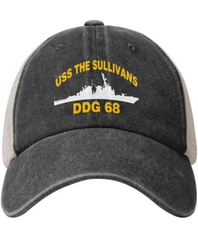 USS The Sullivans DDG 68 Flag Baseball Caps-Denim Hats Cowboy Knit hat Fisherman's hat Black $13.16 Baseball Caps