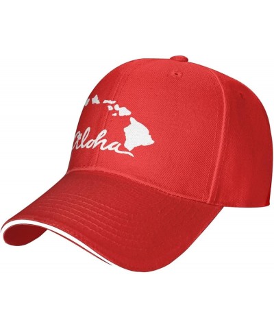 Hallo Hawaii Islands Hat Black Trucker Hats Men Women Adjustable Curved Brim Sandwich Baseball Cap Red $8.33 Baseball Caps