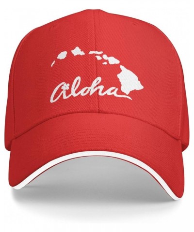 Hallo Hawaii Islands Hat Black Trucker Hats Men Women Adjustable Curved Brim Sandwich Baseball Cap Red $8.33 Baseball Caps