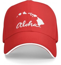 Hallo Hawaii Islands Hat Black Trucker Hats Men Women Adjustable Curved Brim Sandwich Baseball Cap Red $8.33 Baseball Caps