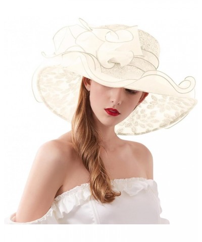 Church Dress Bowler Derby Fascinator Hat 20s 50s Vintage Bucket Hat Wide Brim Dress Hat Headband Clip B1-beige $14.99 Sun Hats