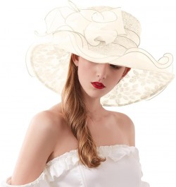 Church Dress Bowler Derby Fascinator Hat 20s 50s Vintage Bucket Hat Wide Brim Dress Hat Headband Clip B1-beige $14.99 Sun Hats