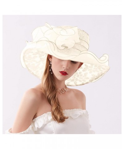 Church Dress Bowler Derby Fascinator Hat 20s 50s Vintage Bucket Hat Wide Brim Dress Hat Headband Clip B1-beige $14.99 Sun Hats