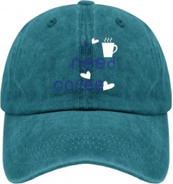 Baseball Cap Women Coffee Vintage Cap for Women's Hats Quick Dry i Need Coffee Sun Hats Cyan Blue $9.38 Baseball Caps