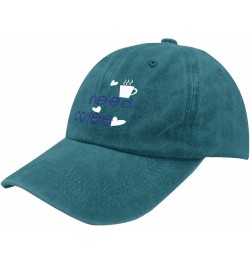 Baseball Cap Women Coffee Vintage Cap for Women's Hats Quick Dry i Need Coffee Sun Hats Cyan Blue $9.38 Baseball Caps