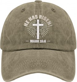 He Has Risen Trucker Hat Woman Hat Pigment Black Trucker Hats Women Gifts for Dad Hiking Caps Pigment Khaki $11.39 Cowboy Hats