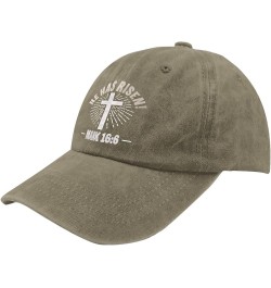 He Has Risen Trucker Hat Woman Hat Pigment Black Trucker Hats Women Gifts for Dad Hiking Caps Pigment Khaki $11.39 Cowboy Hats