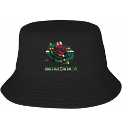 Flag Bucket Hats for Men Women Adult Printed Fishing Hats Sun Hats Novelty Bucket Hats Rose Dominica Flag $11.33 Bucket Hats