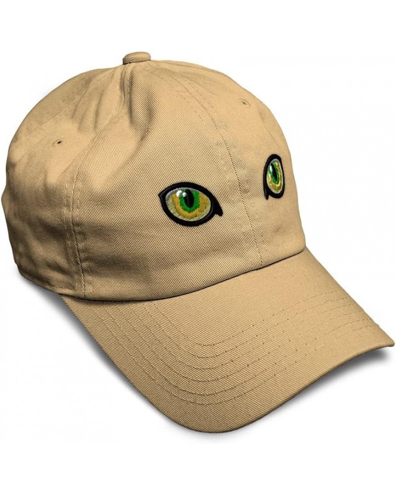 Soft Baseball Cap Animal Cat Eyes Embroidery Cats Twill Cotton Weasel Dad Hats for Men & Women Khaki Design Only $15.89 Baseb...