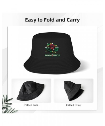 Flag Bucket Hats for Men Women Adult Printed Fishing Hats Sun Hats Novelty Bucket Hats Rose Dominica Flag $11.33 Bucket Hats