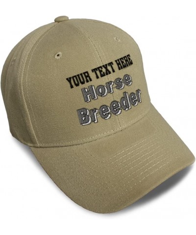 Custom Baseball Cap Horse Breeder Breeding Acrylic Artificial Dad Hats for Men and Women Khaki Personalized Text Here $11.07 ...