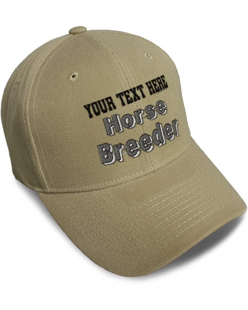 Custom Baseball Cap Horse Breeder Breeding Acrylic Artificial Dad Hats for Men and Women Khaki Personalized Text Here $11.07 ...