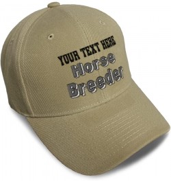 Custom Baseball Cap Horse Breeder Breeding Acrylic Artificial Dad Hats for Men and Women Khaki Personalized Text Here $11.07 ...