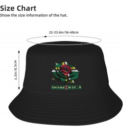 Flag Bucket Hats for Men Women Adult Printed Fishing Hats Sun Hats Novelty Bucket Hats Rose Dominica Flag $11.33 Bucket Hats