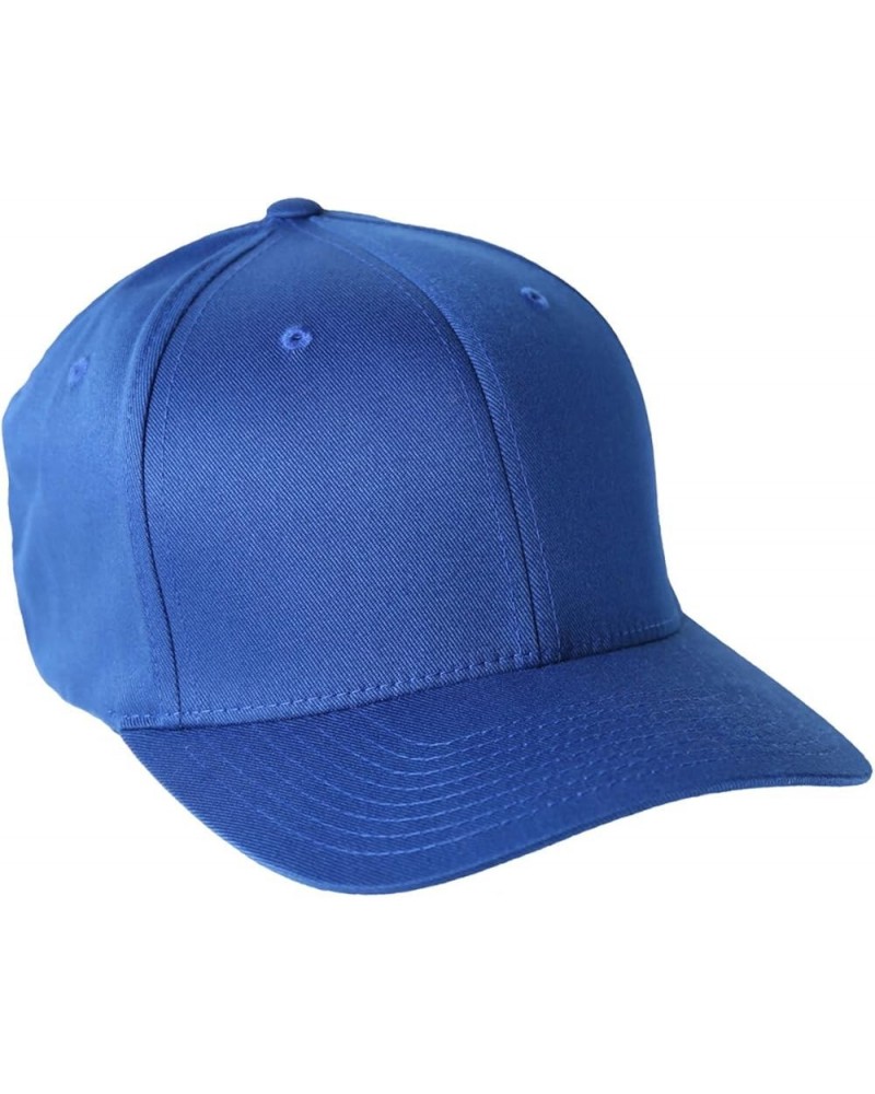 Wooly Combed Twill Fitted Baseball Cap Royal Blue $15.98 Baseball Caps