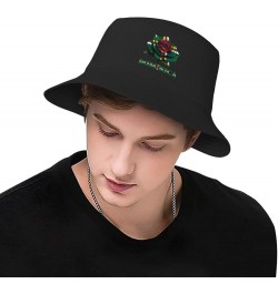 Flag Bucket Hats for Men Women Adult Printed Fishing Hats Sun Hats Novelty Bucket Hats Rose Dominica Flag $11.33 Bucket Hats