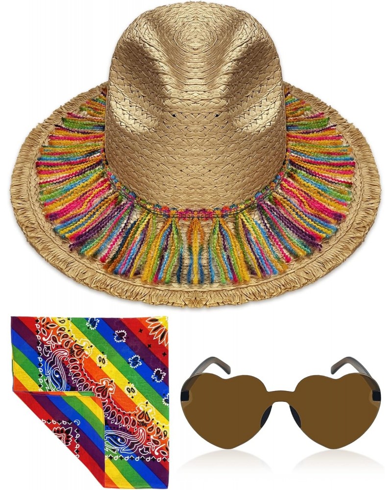 Cinco de Mayo Straw Hat with Colorful Tassel Summer Seaside Holiday Outing Female Mexican Starw Hats for Women Men Adult $9.3...